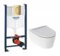 Geberit ONE RIMLess toiletpakke inkl. s�de m/soft-close, cisterne og b�rstet messing betjening