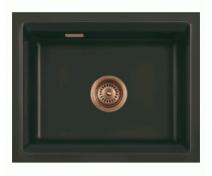 Lavabo Kara 50 U porcel�nsk�kkenvask - Mat sort m/kobber afl�b