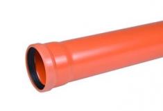 Wavin kloakr�r  � 200 mm med fastsiddende gummiring - 2 meter