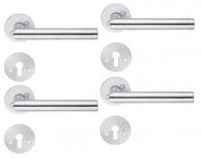 Beslagsboden indend�rs d�rgreb inkl n�gleskilt - B�rstet rustfrit st�l - S�t � 4 stk