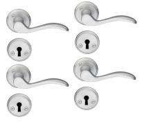 Beslagsboden vintage indend�rs d�rgreb inkl n�gleskilt - B�rstet krom - S�t � 4 stk