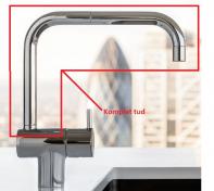 Vola Komplet tud til KV1 - Rustfrit st&aring;l - Til armatur f&oslash;r 1997 + 1999 -