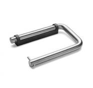 d line toiletpapirholder - Slebet rustfrit st�l - Sort beslag