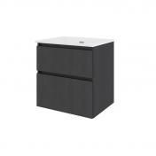 Sanibell Proline 60 m�bels�t m/2 asymmetriske skuffer - Uden hanehul - Sort eg