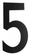 Beslagsboden husnummer 5 - Sort rustfrit st&aring;l