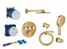 Grohe SmartControl komplet brusesystem med SmartActive brus til indbygning - B�rstet Cool Sunrise