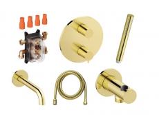 Damixa Silhouet komplet indbygningspakke til badekar � Poleret messing