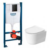 Duravit Soleil by Starck compact RIMless toiletpakke inkl. s�de m/softclose, cisterne og mat sort betjening