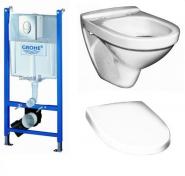 Gustavsberg Nautic toiletpakke inkl. Grohe cisterne, betjeningsplade og s�de m/ soft-close