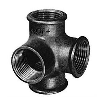 GF sort T-stykke m/sideudl&oslash;b - Muffe - 1/2"