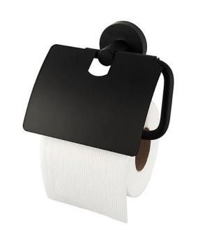 Kosmos toiletpapirholder m/låg - Mat sort Kosmos toiletpapirholder m/låg - Mat sort