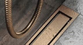 Unidrain Highline ramme - B&oslash;rstet kobber - 700/10 mm