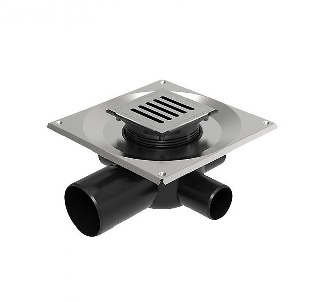 Unidrain kvadrat Classicline column sampak Ø75 mm m/ 10x10 cm rist Unidrain kvadrat Classicline column sampak Ø75 mm m/ 10x10 cm rist