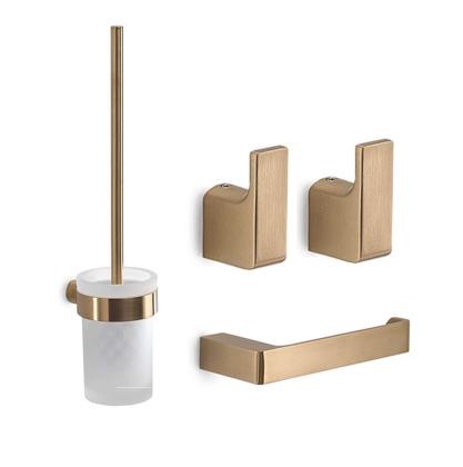 Hefe Piren s&aelig;t af badtilbeh&oslash;r - B&oslash;rstet messing