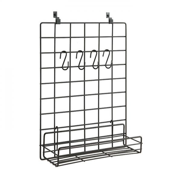 Sort organizer til akustikpanel inkl. 4 S-kroge og hylde Sort organizer til akustikpanel inkl. 4 S-kroge og hylde