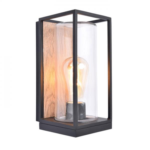 Lutec Tradition Flair udendørslampe til væg - Trælook/Sort Lutec Tradition Flair udendørslampe til væg - Trælook/Sort