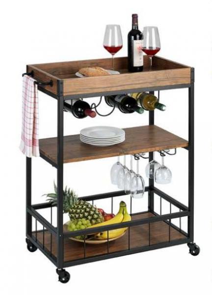 Wenko Rustico rullevogn til k&oslash;kken - Sort/Valn&oslash;dlook