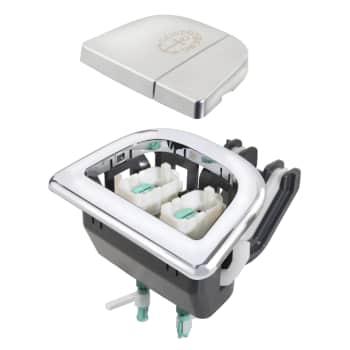 Gustavsberg lav trykknap Duo, krom til Nautic toilet fra 2010-2017 Gustavsberg lav trykknap Duo, krom til Nautic toilet fra 2010-2017