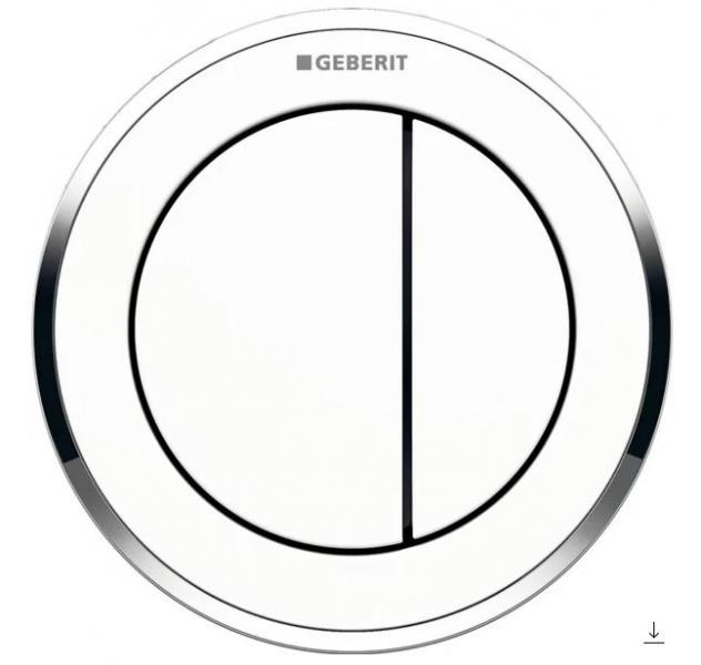 Geberit Omega10 Remote trykknap til pladev&aelig;g - Hvid/krom