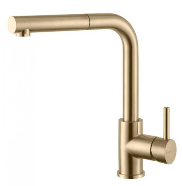 Cass&oslash;e Newform X-Trend k&oslash;kkenarmatur m/udtr&aelig;k - B&oslash;rstet messing