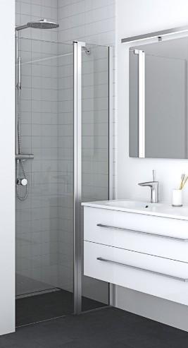 Dansani Match C 90 nichedør m/fast væg - Klar glas/matkrom Dansani Match C 90 nichedør m/fast væg - Klar glas/matkrom