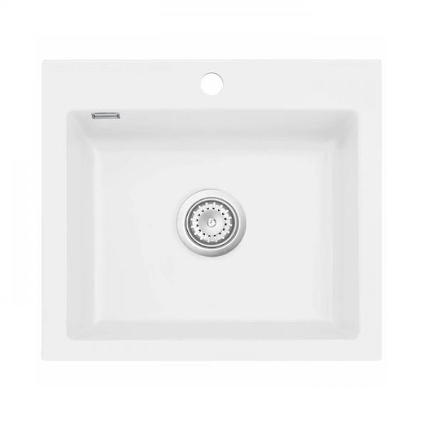 Lavabo Mera 57 porcelænskøkkenvask - Mat hvid/Krom afløb Lavabo Mera 57 porcelænskøkkenvask - Mat hvid/Krom afløb