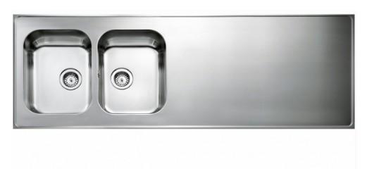 Intra AH16-KV stålbordplade køkkenvask - Vendbar - Dobbelt - 160 cm Intra AH16-KV stålbordplade køkkenvask - Vendbar - Dobbelt - 160 cm