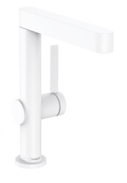 Hansgrohe Finoris 230 h&aring;ndvaskarmatur m/svingtud og push-open bundventil - Mat hvid