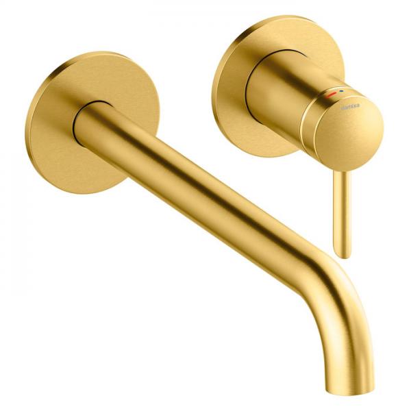 Damixa Iris h&aring;ndvaskarmatur til indbygning m/Koldstart - 250 mm - B&oslash;rstet messing