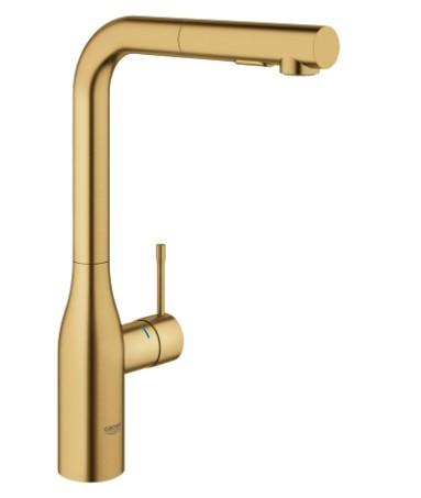 Grohe Essence New k&oslash;kkenarmatur m/udtr&aelig;k - B&oslash;rstet cool sunrise