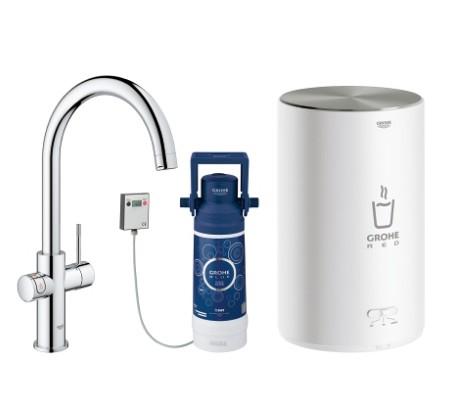 Grohe Red II Duo k&oslash;kkenbatteri m/3L vandvarmer og C-tud - Krom