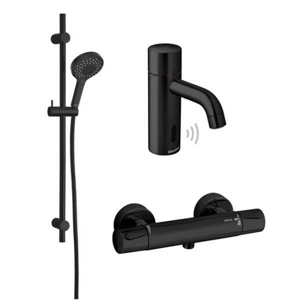 Damixa Silhouet Touchless komplet pakke til badeværelset - Mat sort Damixa Silhouet Touchless komplet pakke til badeværelset - Mat sort