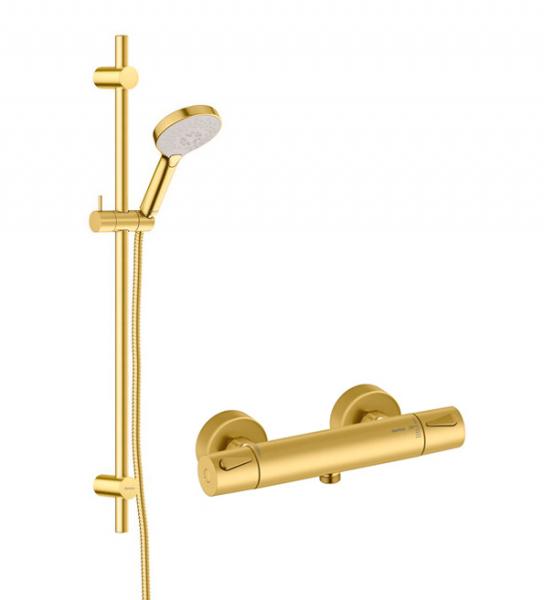 Damixa Silhouet komplet brusesystem - B&oslash;rstet messing