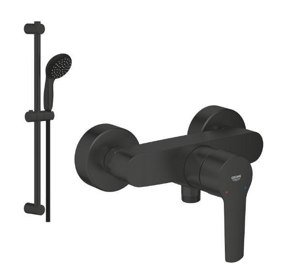 Grohe Start komplet brusesystem m/Vitalio h&aring;ndbruser - Mat sort