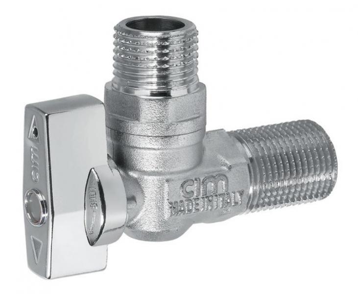 Cimberio vinkelventil nippel/nippel 1/2" Cimberio vinkelventil nippel/nippel 1/2"