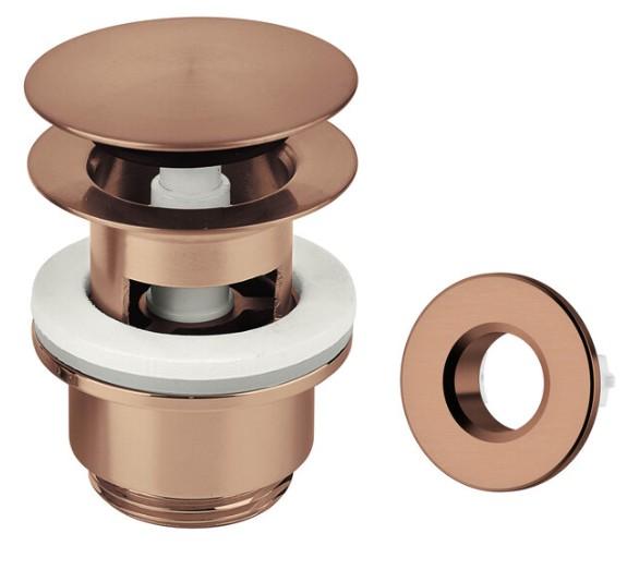 Damixa komplet bundventil med klikfunktion - B&oslash;rstet kobber