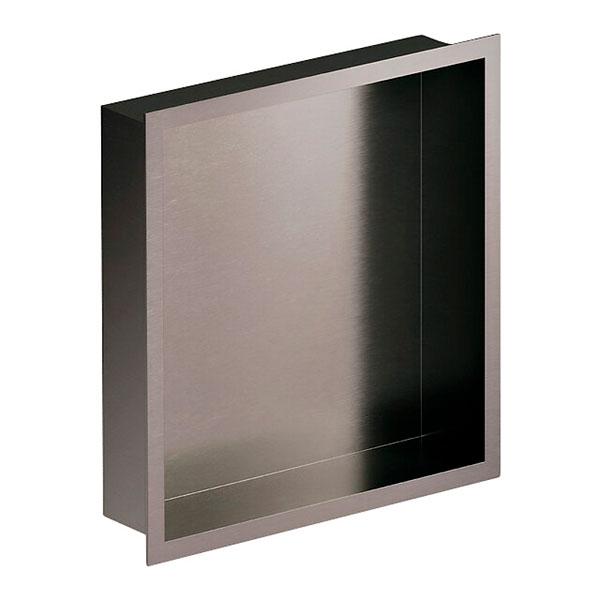 Damixa Zen badeværelseshylde til indbygning - Firkantet - Børstet grafitgrå Damixa Zen badeværelseshylde til indbygning - Firkantet - Børstet grafitgrå