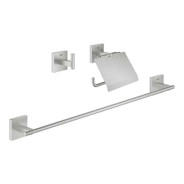 Grohe Start Cube badtilbehørssæt 3i1 - Supersteel Grohe Start Cube badtilbehørssæt 3i1 - Supersteel