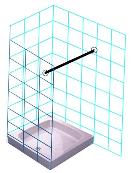 Van Der P Forhængstang 100cm m/2 vægflanger - Rustfri stål Van Der P Forhængstang 100cm m/2 vægflanger - Rustfri stål