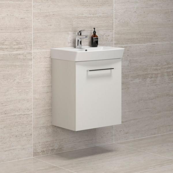 Dansani Mido m&oslash;bels&aelig;t 50 m/1 l&aring;ge og Capella vask - Hvid mat