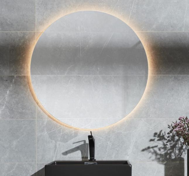 Cass&oslash;e rundt spejl &Oslash;80 cm med backlight