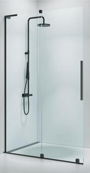Strømberg Faro 12 walk-in brusevæg m/skydedør 800mm - Klart glas/gunmetal Strømberg Faro 12 walk-in brusevæg m/skydedør 800mm - Klart glas/gunmetal