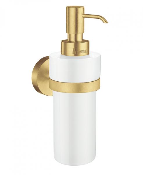 Smedbo Home s&aelig;bedispenser til v&aelig;g - B&oslash;rstet messing/porcel&aelig;n