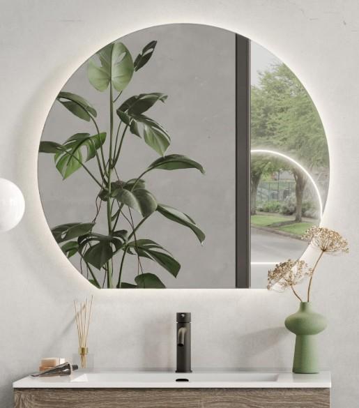 Strømberg semi rundt spejl 100 x 90 cm Strømberg semi rundt spejl 100 x 90 cm