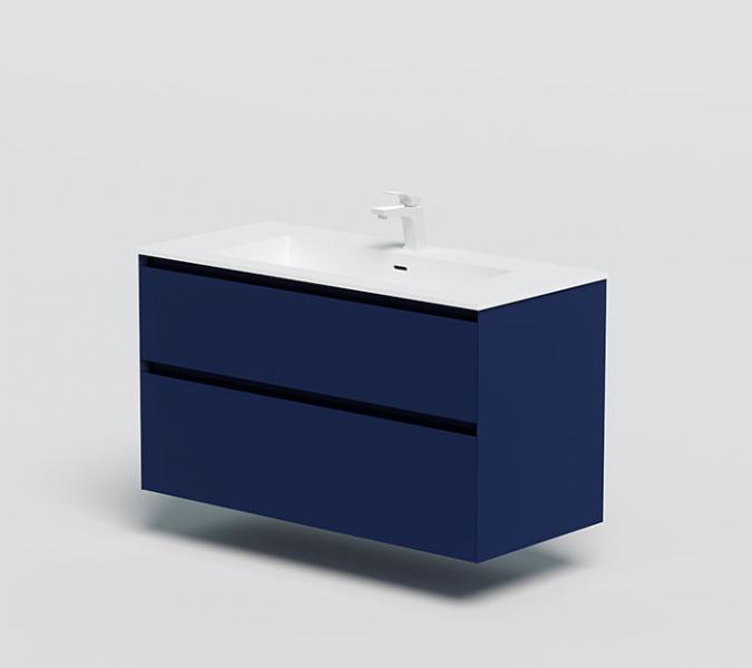 Str&oslash;mberg Lux 100 vaskeskab m/2 skuffer - Dyb bl&aring;