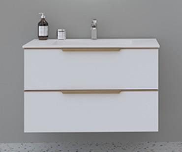 Str&oslash;mberg Wood 80 vaskeskab - Mat hvid