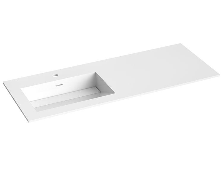 Str&oslash;mberg Corian 120 m&oslash;belvask - Vask til venstre - Mat hvid