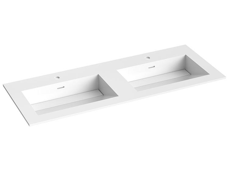 Str&oslash;mberg Corian 120 dobbelt m&oslash;belvask - Mat hvid