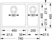 Franke Kubus KBX 160-45-20 R køkkenvask Franke Kubus KBX 160-45-20 R køkkenvask