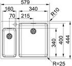 Franke Kubus KBX 260-34/16 L k&oslash;kkenvask